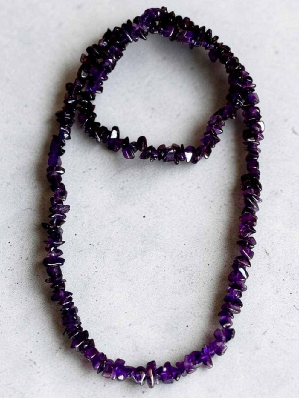 Vintage Estate Genuine Highest Quality Amethyst Stone Long Necklace